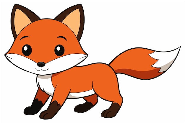 Cute Cartoon Red Fox Vector Illustration | Free Clipart