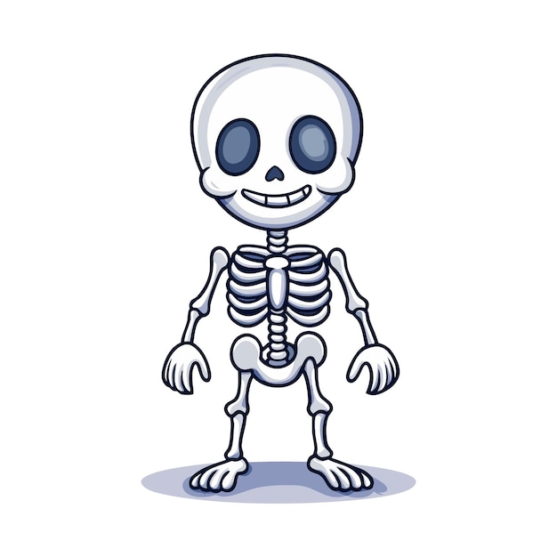 Cute Cartoon Skeleton Character - Friendly Halloween Illustration