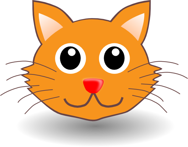 Cute Orange Cat Face Cartoon Illustration | Free Clip Art