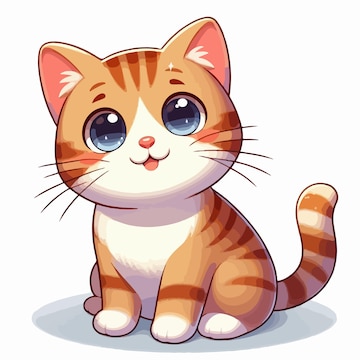 Adorable Orange Tabby Kitten Cartoon Illustration