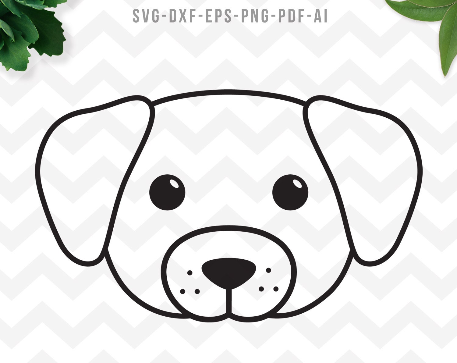 Cute Puppy Face SVG Cut File - Vector Download for Crafts