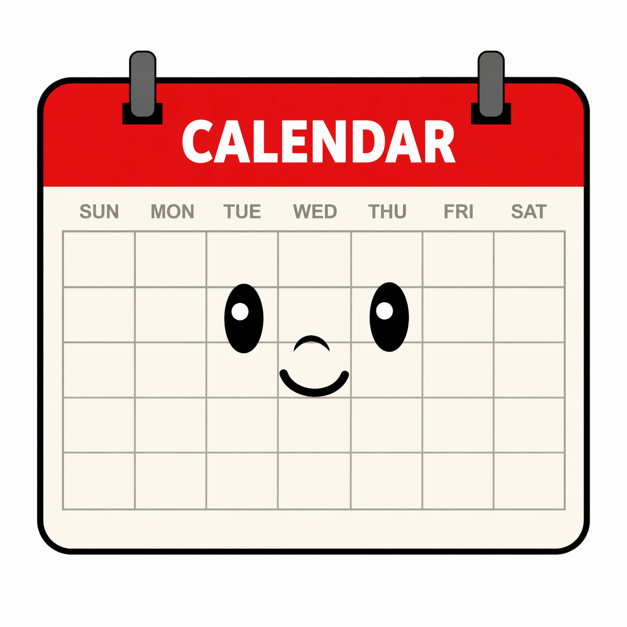 Cute Happy Calendar Illustration for Planning & Organization