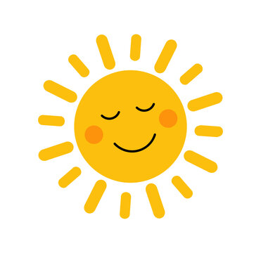 Cute Happy Sun Illustration - Smiling Cartoon Vector