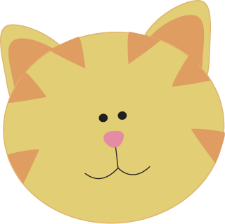 Cute Yellow Cat Face Illustration | Simple Vector Icon