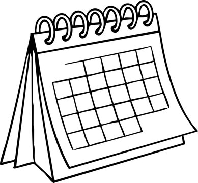 Desktop flip calendar with spiral binding and monthly grid layout