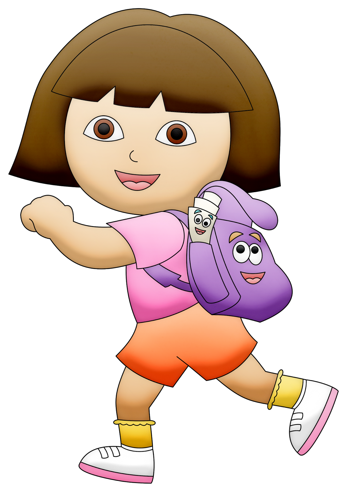 Dora the Explorer Walking with Backpack Clipart