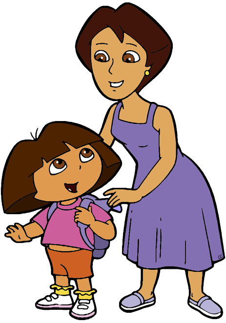 Dora the Explorer with Mom | Character Art & Family Moments
