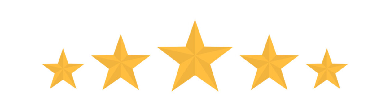 Golden Five Star Rating Icon | Premium Quality Symbol