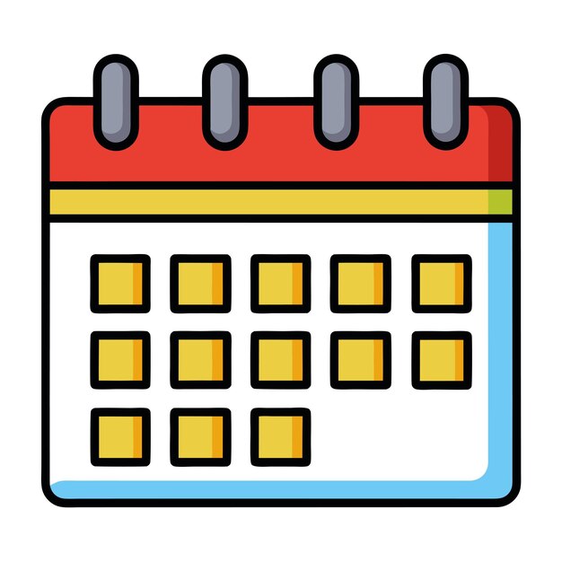 Colorful Calendar Icon - Flat Design Vector Illustration