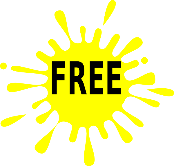 Free Promotional Sticker Graphic - Yellow Sunburst Design