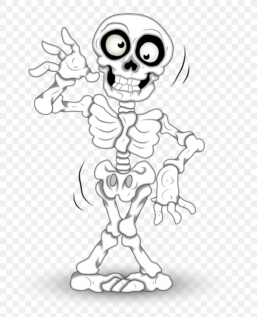 Funny Dancing Skeleton Cartoon Illustration