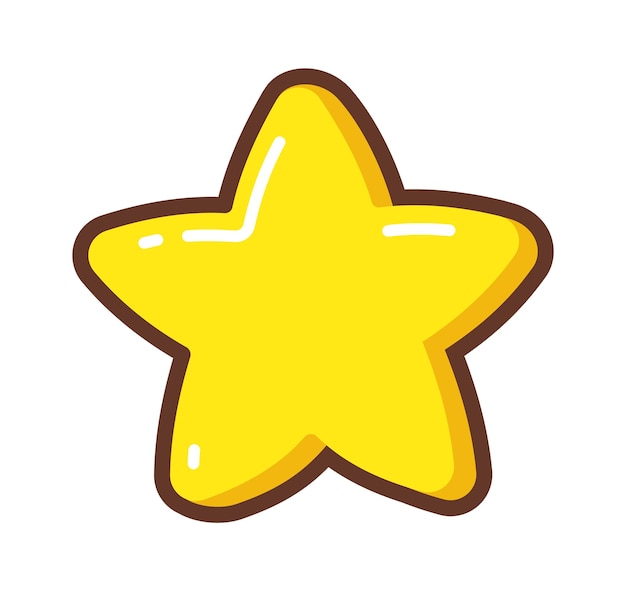 Glossy Yellow Star Icon - Free Vector Illustration & PNG