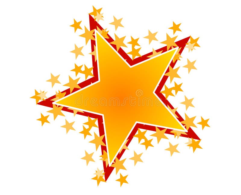 Golden Star with Red Border - Free Stock Illustration for Awards and Ratings