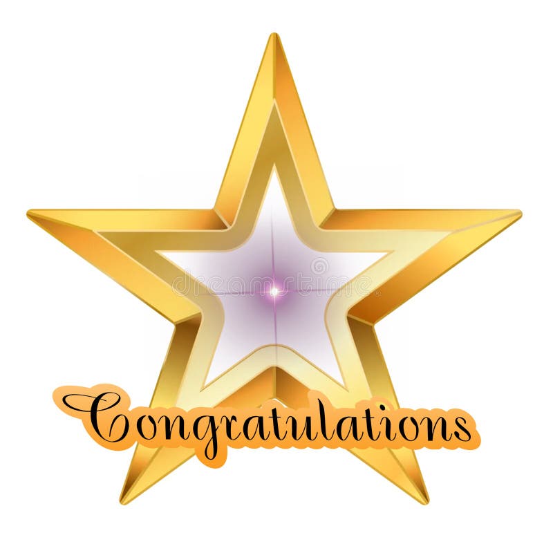 Golden Star Congratulations Graphic & Card Design