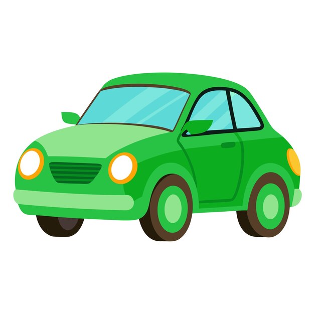 Green Cartoon Car Vector Illustration | Free Download