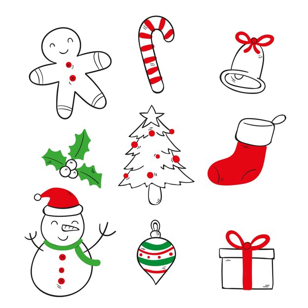 Cute Hand-Drawn Christmas Icons Set | Holiday Doodles