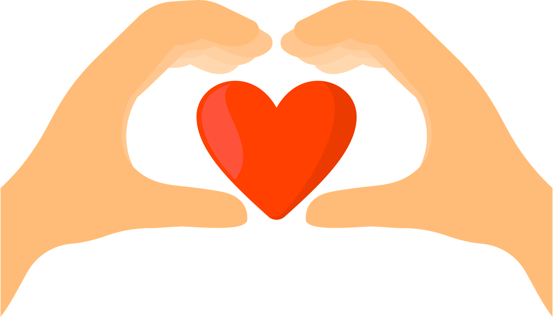 Hands Forming Heart Shape with Red Icon | Care & Love Illustration