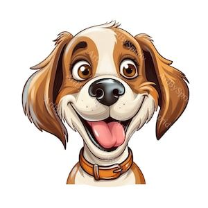 Cheerful Cartoon Dog Illustration - Happy Spaniel Mascot