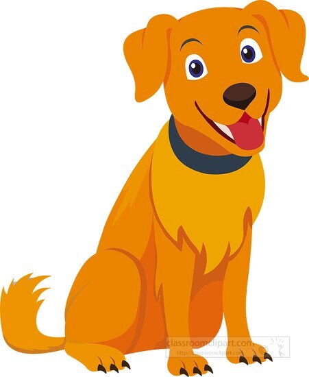 Happy Orange Cartoon Dog Clipart - Free Vector Illustration