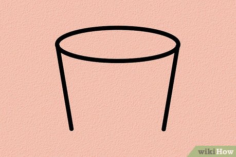 Simple line drawing of a cylinder outline on a pink background