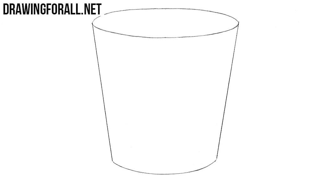 Simple line drawing of a cylindrical cup outline showing basic shape