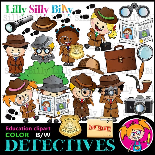 Cute Junior Detective Clipart Set for Education and Mystery Themes
