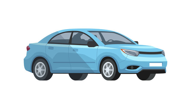 Light Blue Sedan Car Vector Illustration | Free Download
