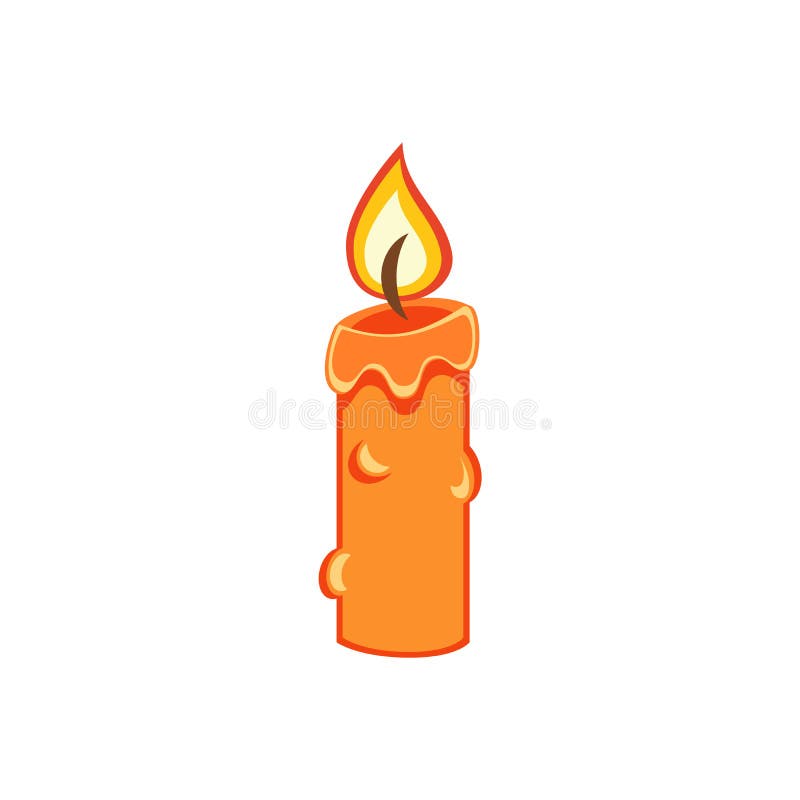 Lit Orange Candle Vector Illustration - Free Download