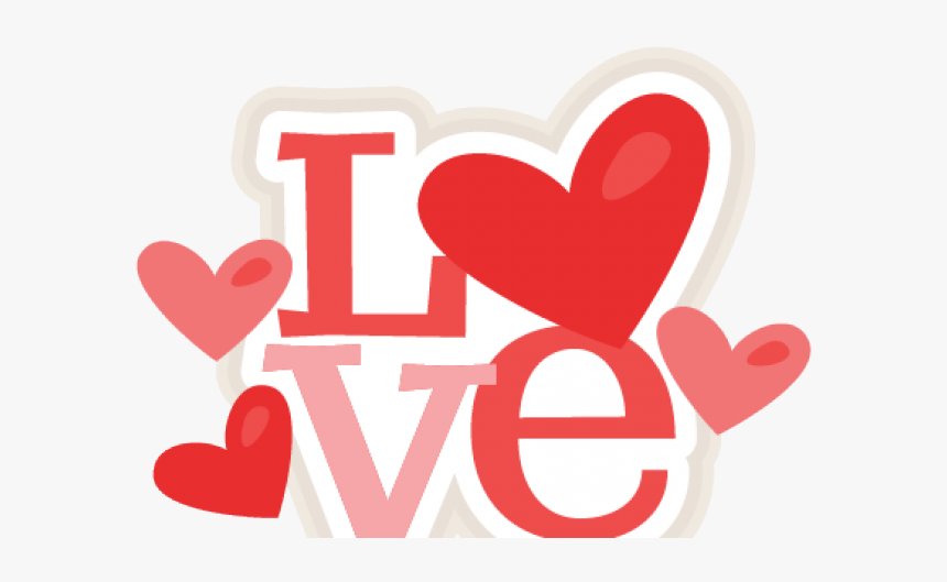 Romantic Love Typography Illustration with Hearts