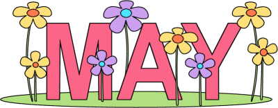 May Month Graphic with Flowers - Spring Calendar Clip Art