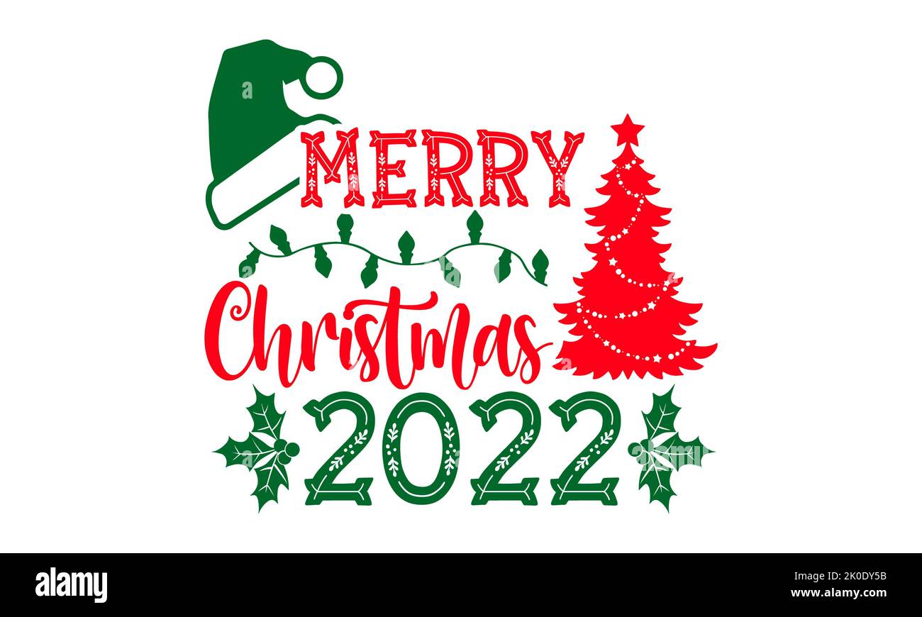 Merry Christmas 2022 Vector Illustration & Holiday Typography Design