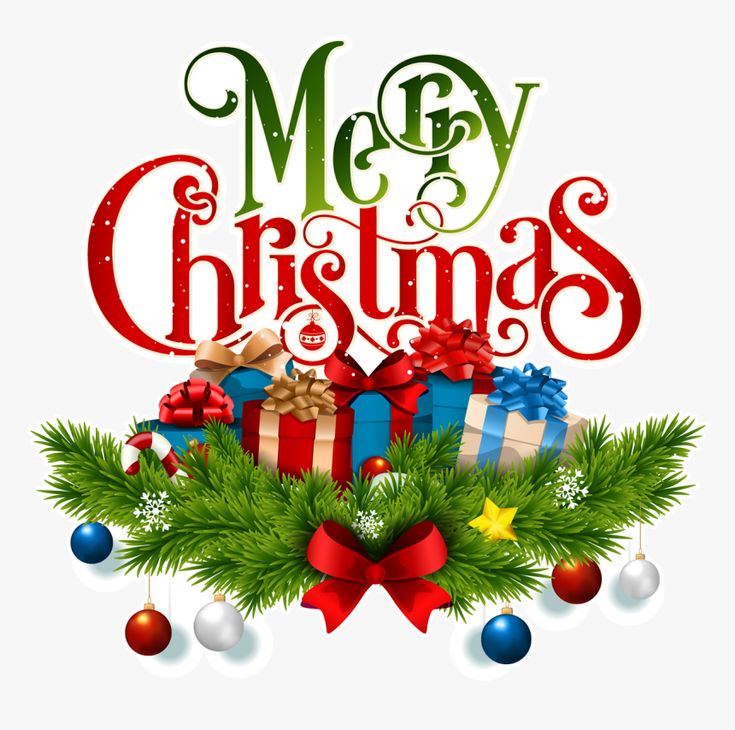 Festive Merry Christmas Typography with Gifts and Garland | Holiday Design