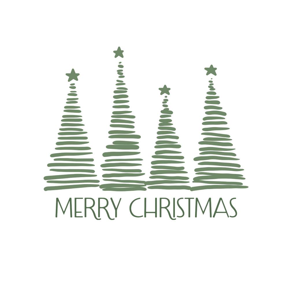 Minimalist Christmas Card Design - Modern Scandinavian Style Trees