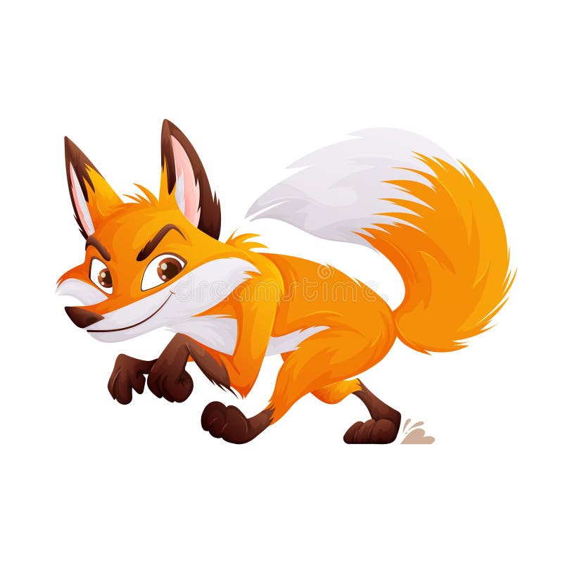 Mischievous Cartoon Fox Running Vector Illustration