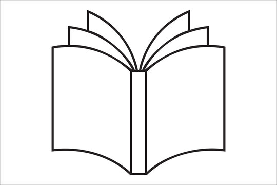 Open Book Line Art Icon - Free Vector Outline