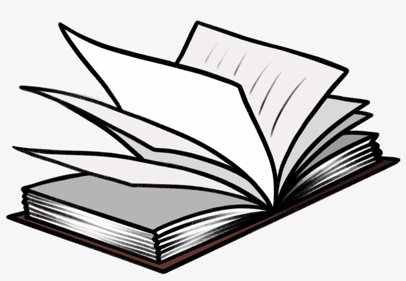 Open Book Illustration with Turning Pages