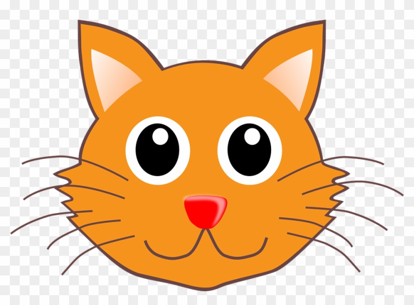 Cute Orange Cat Face Clipart - Free Vector Download
