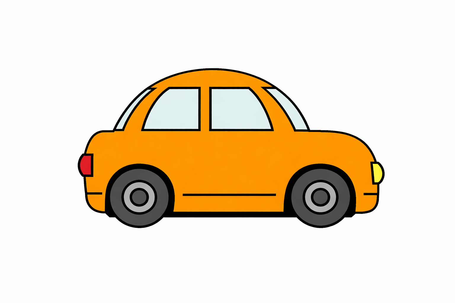 Orange Cartoon Car Illustration - Free Vector Clipart