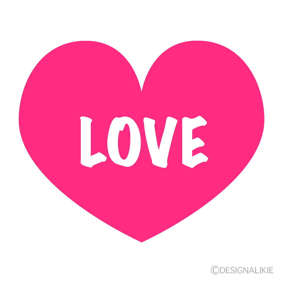 Pink Heart with Love Text - Romantic Graphic Design