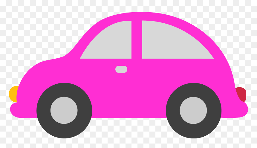 Pink Cartoon Car Clip Art - Free Vector Illustration