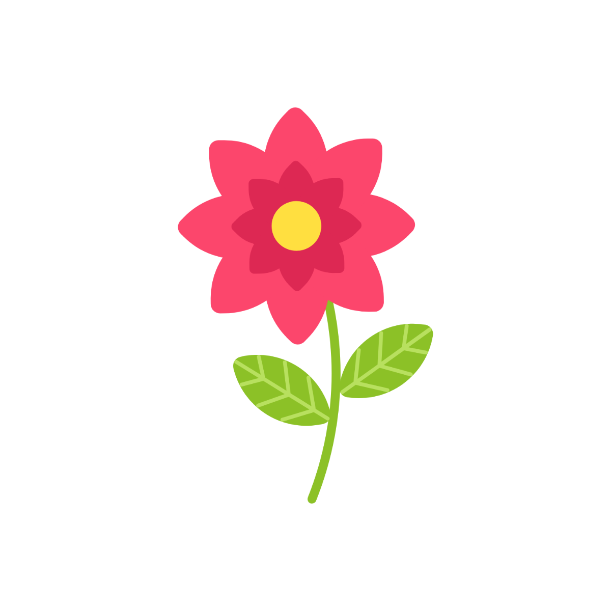 Pink Flower Vector Illustration - Flat Design Graphic