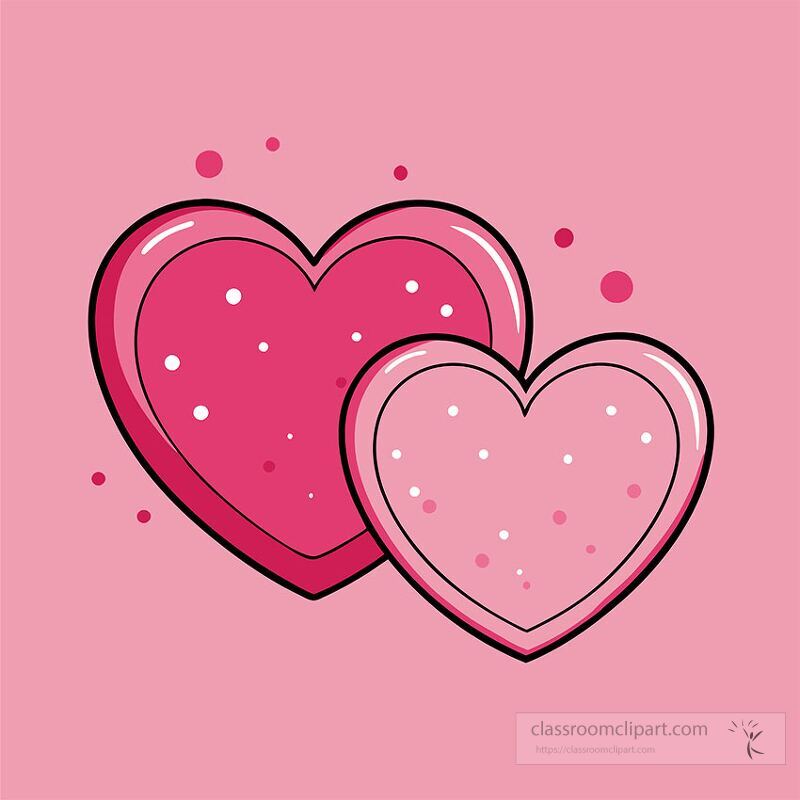 Glossy Pink Cartoon Hearts Clipart - Free Vector Illustration