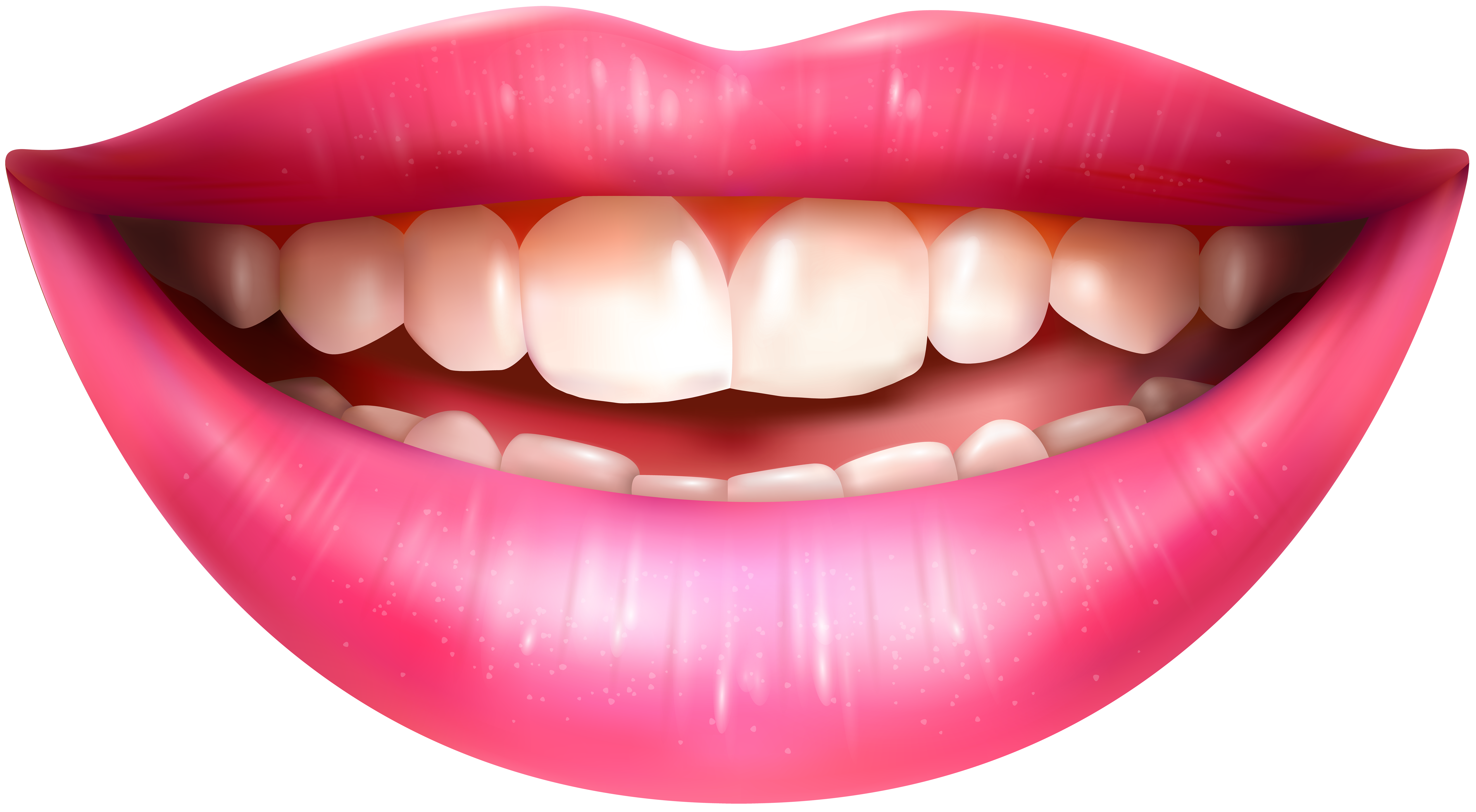 Perfect Smile Illustration: Healthy Teeth and Pink Lips Vector Art