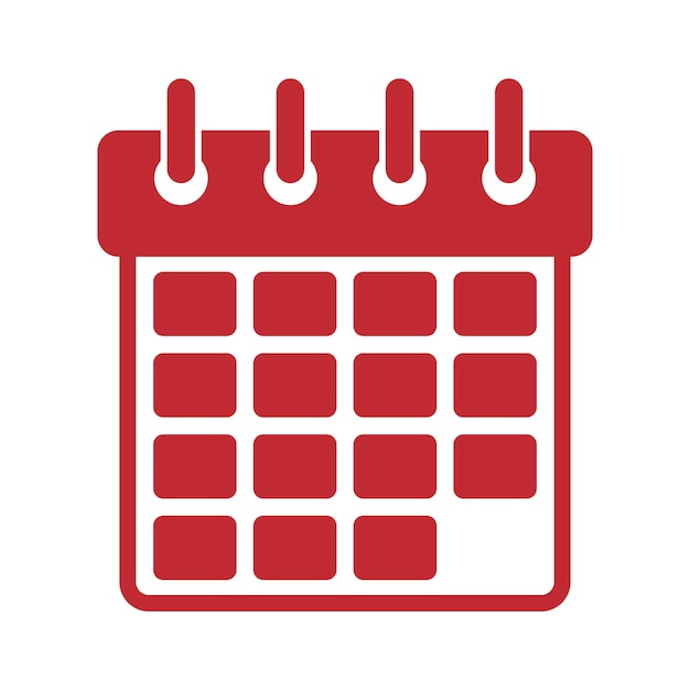 Red Calendar Icon - Free Flat Design Vector