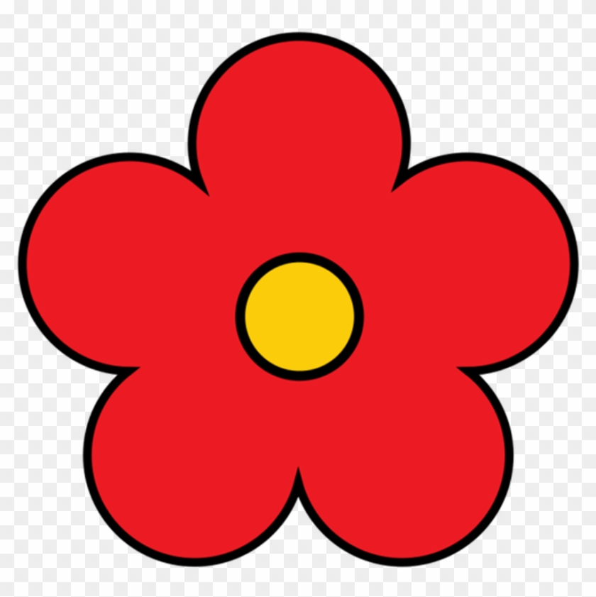 Red Flower Clip Art - Free Five Petal Flower Icon Download
