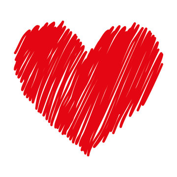 Red Hand-Drawn Scribbled Heart Illustration | Free Stock Image