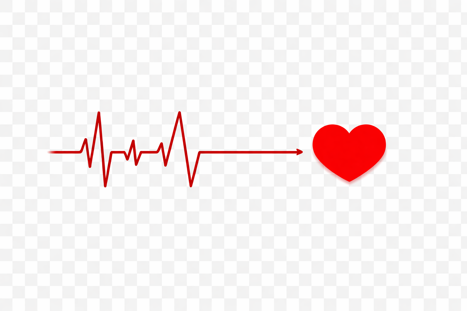 Red Heartbeat ECG Line with Heart Icon | Free Transparent PNG