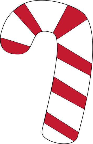 Classic Red and White Candy Cane Illustration | Holiday Clip Art
