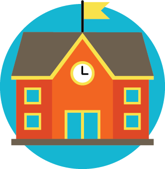 School Building Icon - Educational Institution Illustration