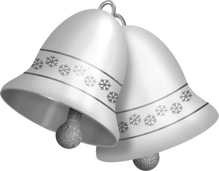 Silver Christmas Bells with Snowflake Pattern | Holiday Decor